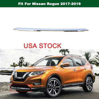 

US STOCK Chrome Front Hood Grille Grill Lip Cover Trim Molding Garnish Spoiler Strip Bar 62072-6FL0A For Nissan Rogue 2017-2019