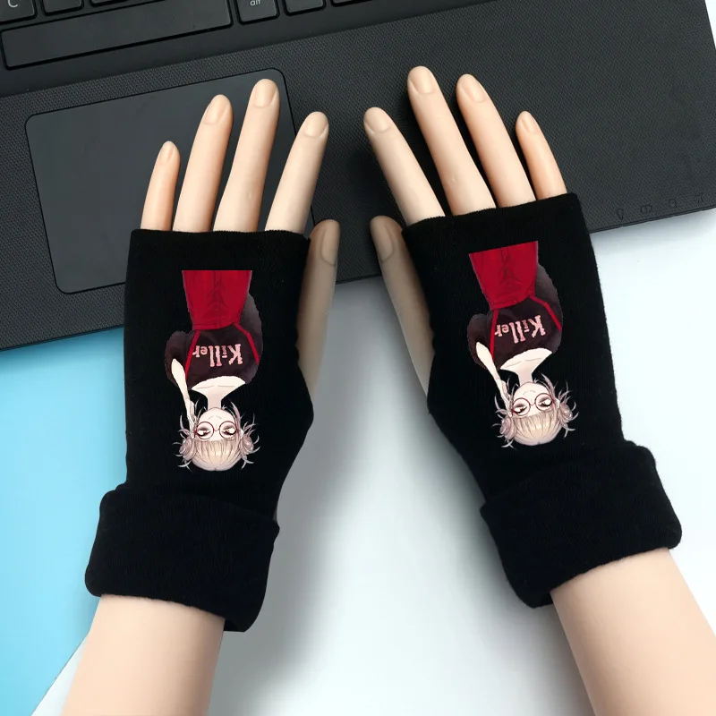 Вязаные перчатки Boku No My Academy Shoto, теплые хлопковые рукавицы на половину пальцев, модные аксессуары для косплея, подарок на зиму