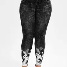 Штаны с высокой талией и принтом ROSEGAL, джеггинсы большого размера, женские обтягивающие сексуальные леггинсы с эффектом пуш-ап, леггинсы для фитнеса