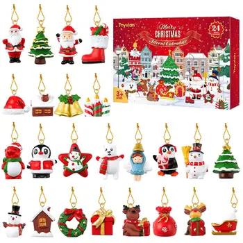 

Advent Calendar With 24 Hanging Ornaments Colorful Christmas Advent Calendar Xmas Tree Hanging Pendant Christmas Party Supplies
