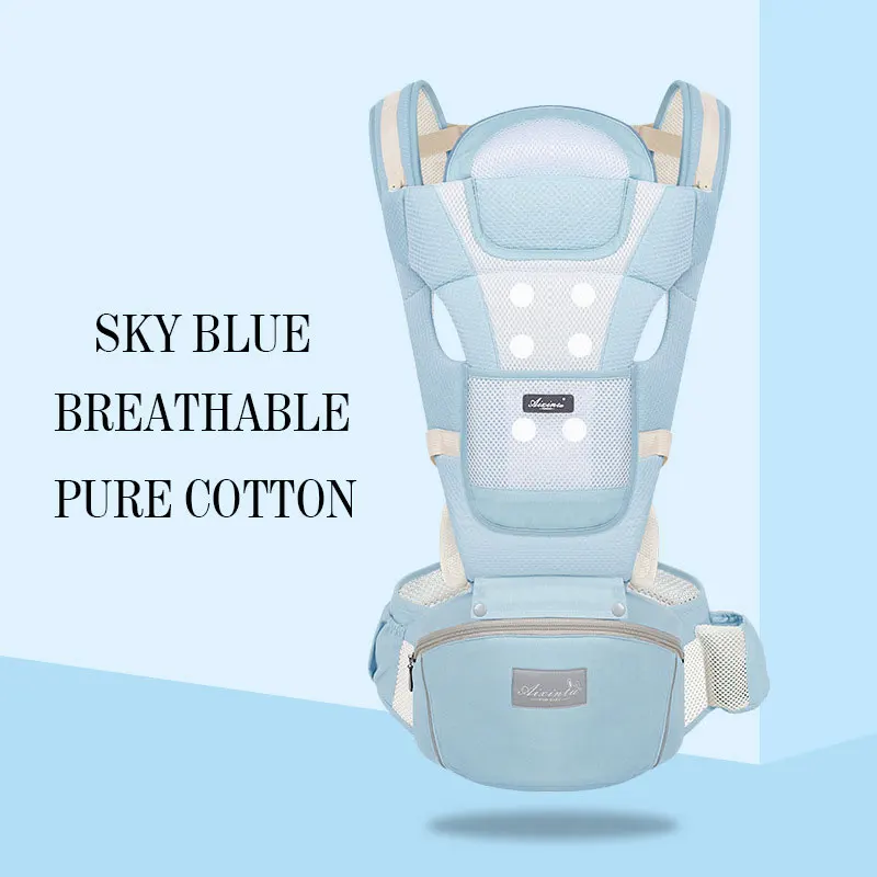 100Cotton Breathable Эргономичная переносная люлька для новорожденных 0-до 48 месяцев младенческой Детские Hipseat Перевозчик фронтальная эргономичный типа «кенгуру» Обёрточная бумага слинг для малышей для путешествий - Цвет: 100Cotton Breathable