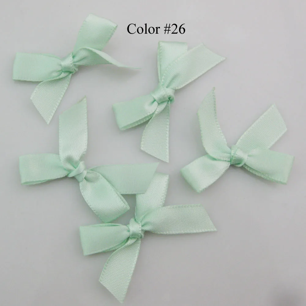 (Limited Stock) F0028 10MM Satin Ribbon Bowtie 200Pcs Children Clothes Accessories Craft Gift Decorative