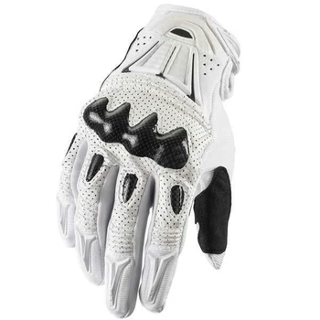 

Delicate Fox Motocross MTB Bike Mountain Bicycle White Leather Gloves For Men Woman Unisex