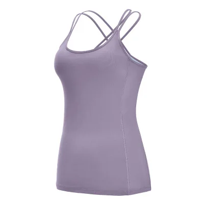 purple Zhangyunuo Women's Large Size S-XXL Sports T-shirt Quick Dry Sleeveless Gym Tank Top Stretchy Workout Sports Wear - Цвет: purple