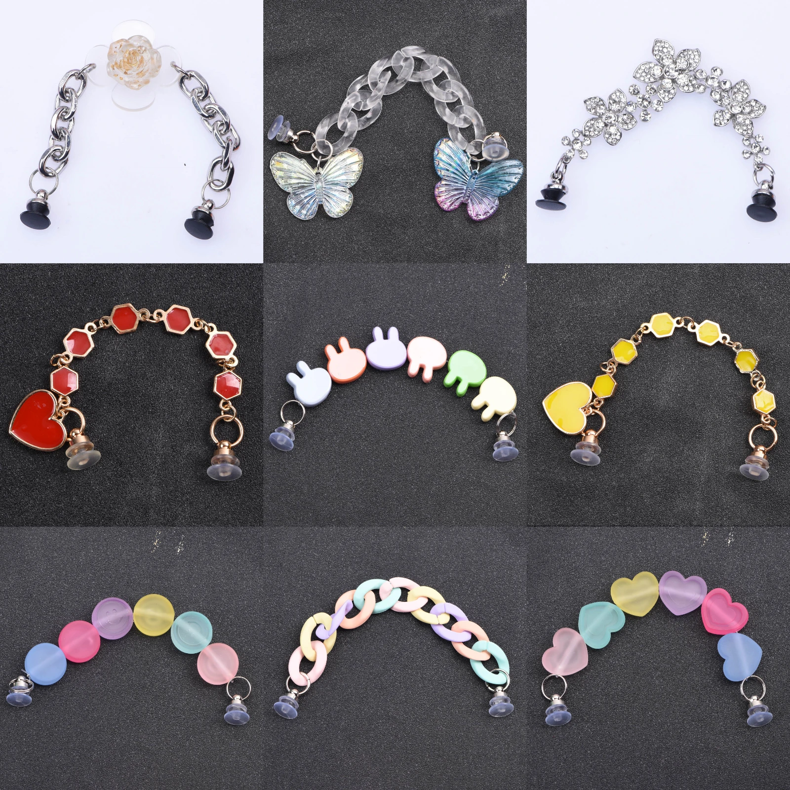 Low Cost Abalorios de cadena de Metal Croc para zapatos, accesorios de mariposa ligera, hebilla de colgante de flor brillante de azúcar, decoración de diseñador de alta calidad Erb1eOXoaJw