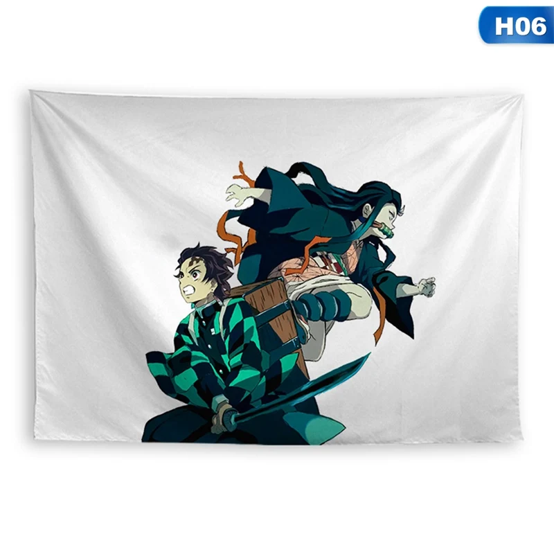 Демон убийца Kimetsu No Yaiba Kochou Shinobu гобелен искусство настенный диван стол кровать Чехол домашний декор в общежитии подарок