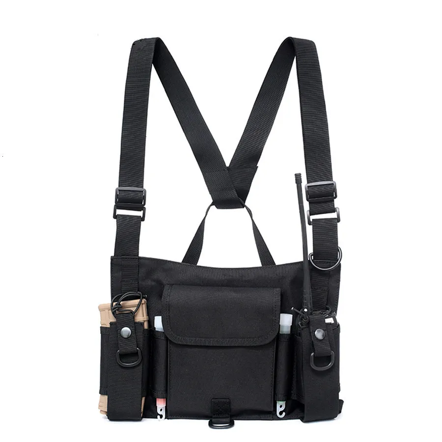 

hunting bulletproof vest man nylon military vest chest rig Pack bag Holster tactical harness walkie talkie radio Two-way waist