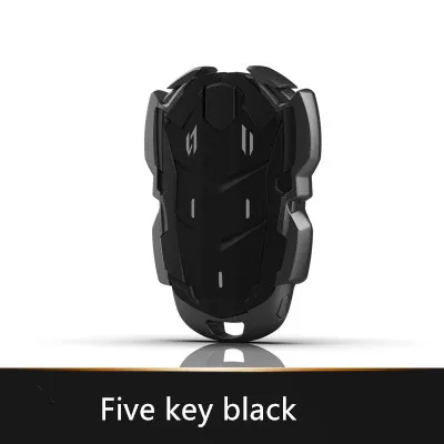 DIY автомобильный чехол для ключей для Cadillac XTS CTS CT6 ATS SRX CT6 XT5 XT4 escalade аксессуары - Название цвета: Five key black