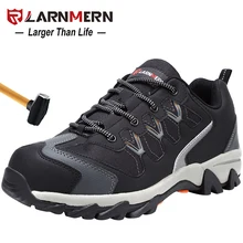 LARNMERN/Мужская Рабочая защитная обувь со стальным носком; уличные кроссовки; дышащая защитная обувь со светоотражающими элементами