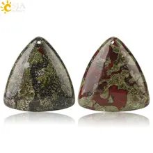 Csja Дракон из натурального камня кровяного камня медальон «сделай сам» ожерелье овальная водяная капля треугольный Кабошон бусины для женщин мужчин ювелирные изделия G116