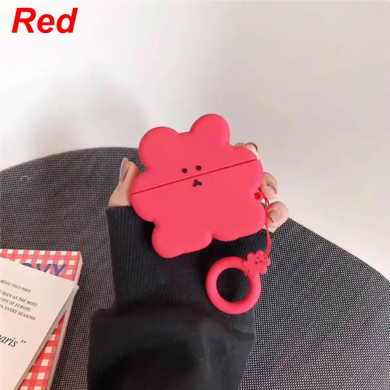 Силиконовый чехол медведь печенье для Apple Airpods Pro TWS Bluetooth наушники 28TE - Цвет: Red