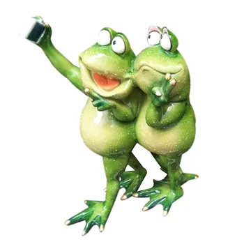 

3D Mini Resin Green Frog Figurine Cute Statue Craft Ornaments Home Decoration for Living Room Windowsill Garden