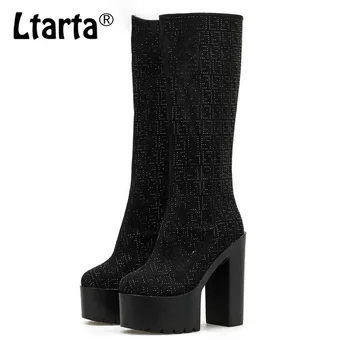 

LTARTA 2019 New All-Water Diamond Stage Nightclub Performance Rough Heeled High Heeled Boots High Boots JXQ-2323-10