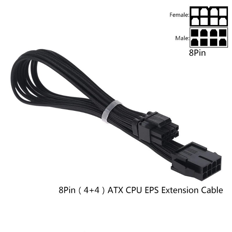 Cable de alimentación de extensión de manga, 8 pines A TX/EPS/8 pines PCI-E GPU/8 pines CPU/6 pines PCIE/4 pines CPU, Cable con peines 18 AWG S15 20