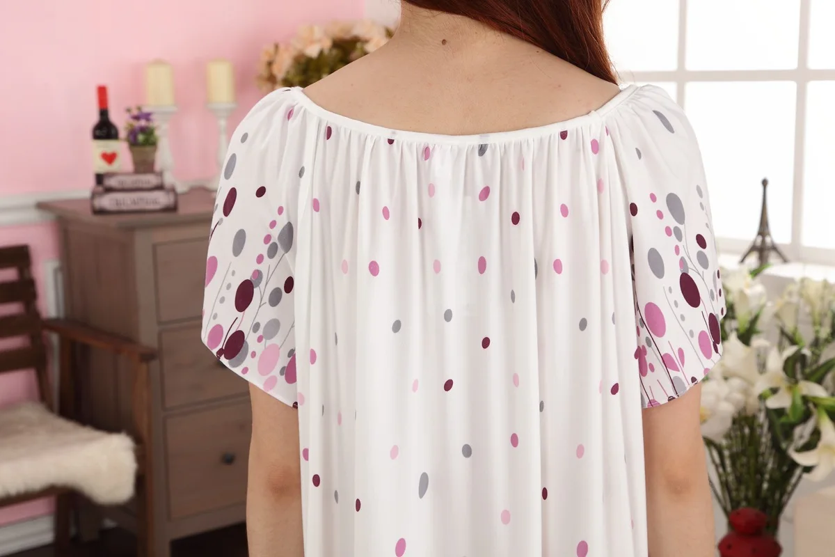 Summer Women's Modal City Special Offer Plus-sized Pajamas Short Sleeve Women's Fat Mm Nightgown Dress