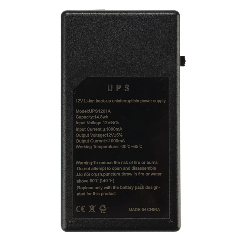 Многоцелевой Мини UPS Батарея 12V 1A 14,8 W резервного копирования безопасности в режиме ожидания Мощность Питание источник бесперебойного Питание Smart