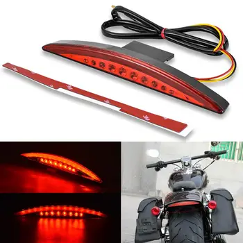 

Motorcycle Rear Fender Tip 22 RED LED Brake Running Tail Light for Harley Breakout EFI FXSB CVO 2013-2017 (Red / Smoke Lens)