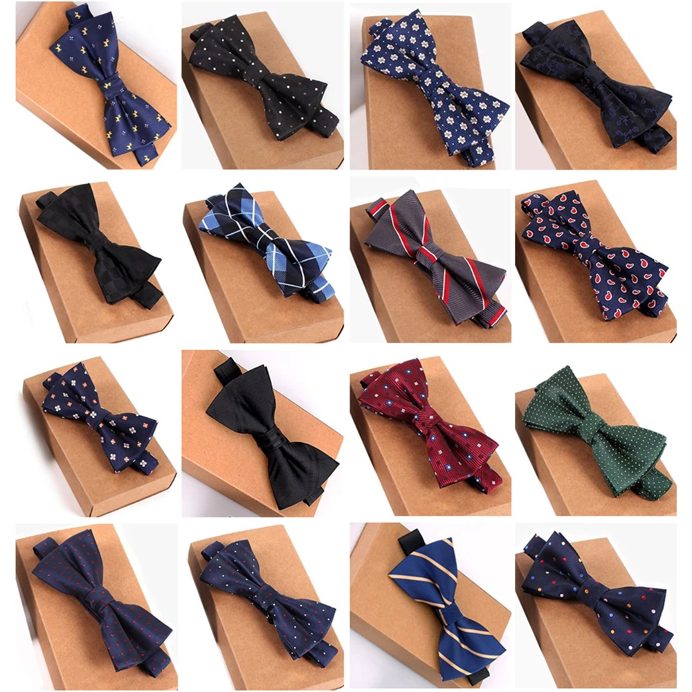 Mens Bow Tie Designer Fashion Shirt Accessories Navy Dot Bow Tie for Wedding Party Business Formal