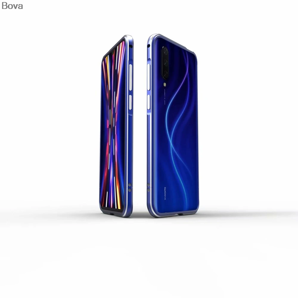Чехол для Xiao mi CC9 роскошный Ультратонкий бампер alu mi num для Xiaomi mi CC9 6,3"+ 2 пленки(1 передняя+ 1 задняя - Цвет: Blue
