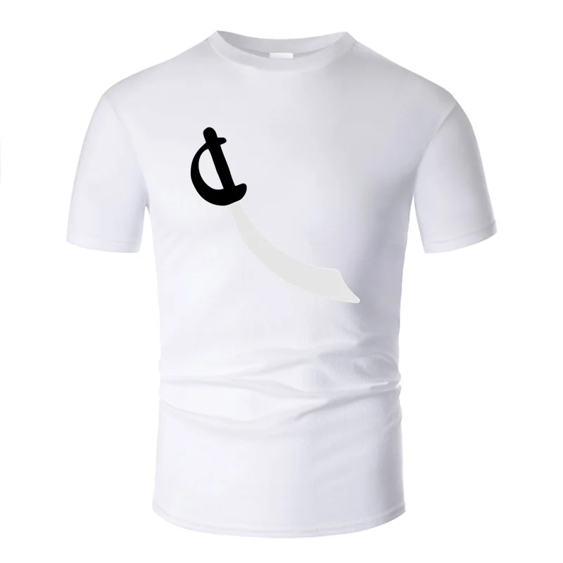 Men-White Модная Повседневная футболка с рисунком пирата, модель года, однотонная мужская футболка большого размера s~ 5xl, хлопок - Цвет: Men-White