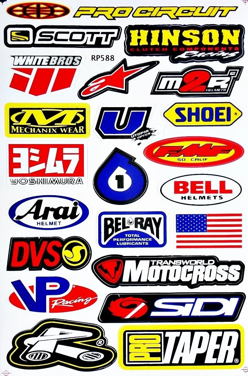 Для 6 листов мотоциклы Dirt bike Supercross Lot 6 виниловые наклейки D6011