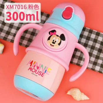 

Disney Children Mickey Marvel Frozen Insulation cup with Straw bottle Anti-fall Kettle Outdoor Straight insulated cup boys girls