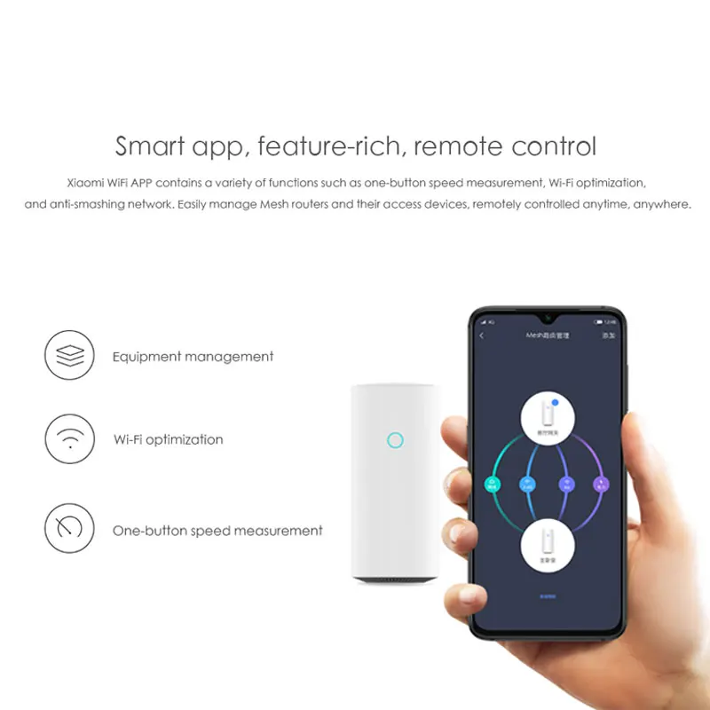  Xiaomi Mi Router Mesh WiFi 2.4 + 5GHz WiFi Router High Speed 4 Core CPU 256MB Gigabit Power 4 Signa