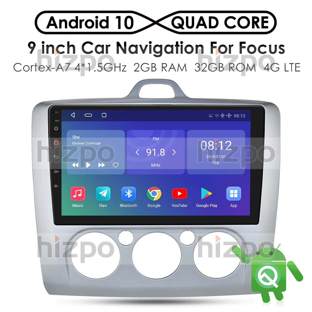 US $100.60 2 Din Android 10 Car Radio Stereo Multimedia GPS Navigation For Ford Focus 2 3 20042011 Exi MT WiFi Car DVD DVR 2G32G 4G LET