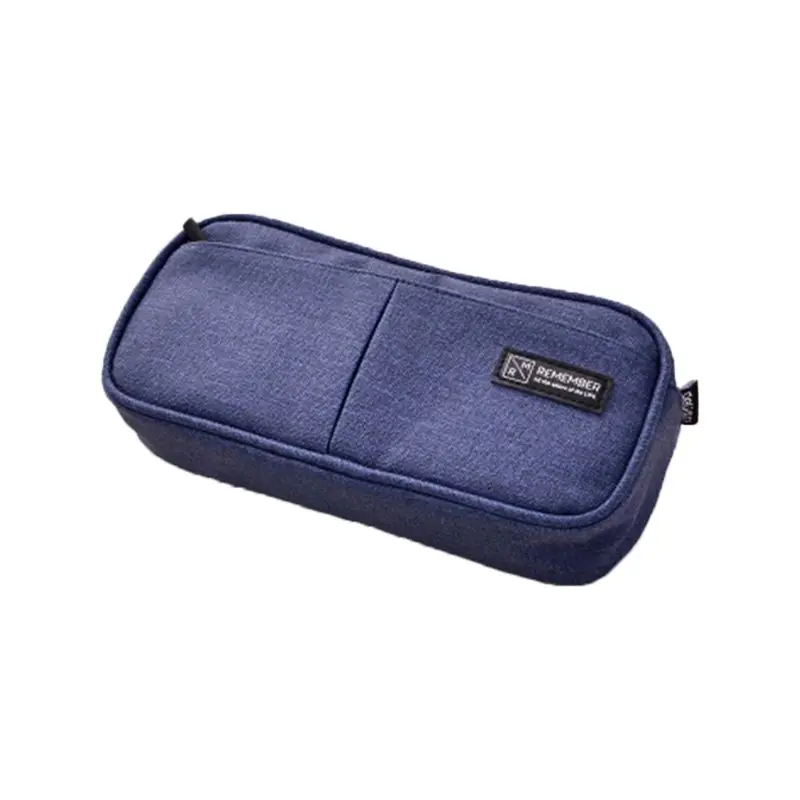 Синий Многофункциональная сумка-чехол для карандашей, большая емкость, канцелярская ручка, косметическая кисть, сумки, школьные офисные принадлежности C26 - Цвет: Синий