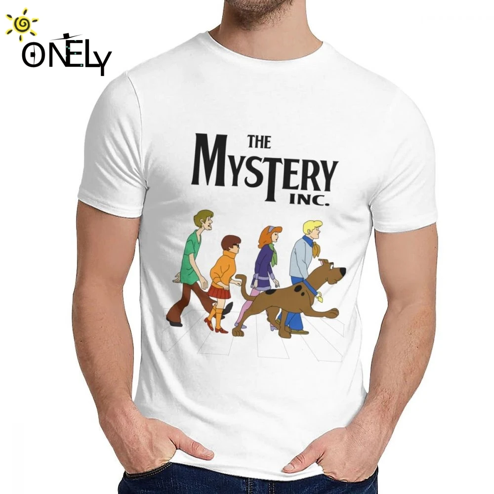 

For Male T Shirt Scooby Doo Abbey Road 100% Cotton Streetwear Crewneck Vintage Short Sleeve