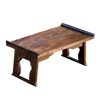 

Japanese style solid wood window coffee table dormitory foldable lazy bed with portable laptop table