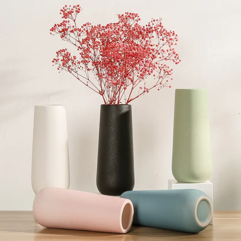 Белая керамическая ваза для гостиной, украшение для дома, современная простая декоративная ваза для дома в скандинавском стиле