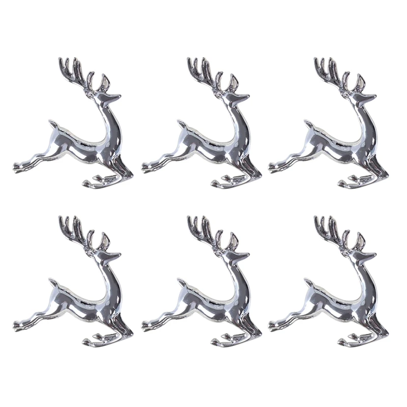 6PCS Napkin Rings in Elk Deer Shape Decorative Table for Christmas Wedding Parties Everyday Use | Дом и сад