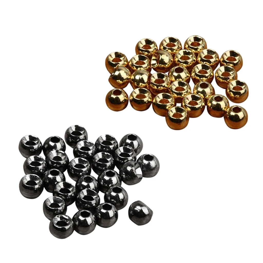 50Pcs Tungsten Slotted Fly Tying Beads Nymph Head Ball Beads 3.3mm Very Heavy Deep Nymphs Lures DIY 3.3mm