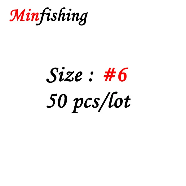 Size 6 Minfishing 50 шт./лот вертлюжная Рыбалка Соединитель крюка Rolling поворотный Рив рыболовные аксессуары - Цвет: Size 6