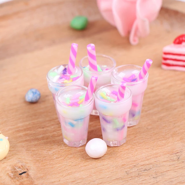 New 5Pcs 1:12 Dollhouse Miniature Cream Drinks Bottles Model Dolls Kitchen Food 2