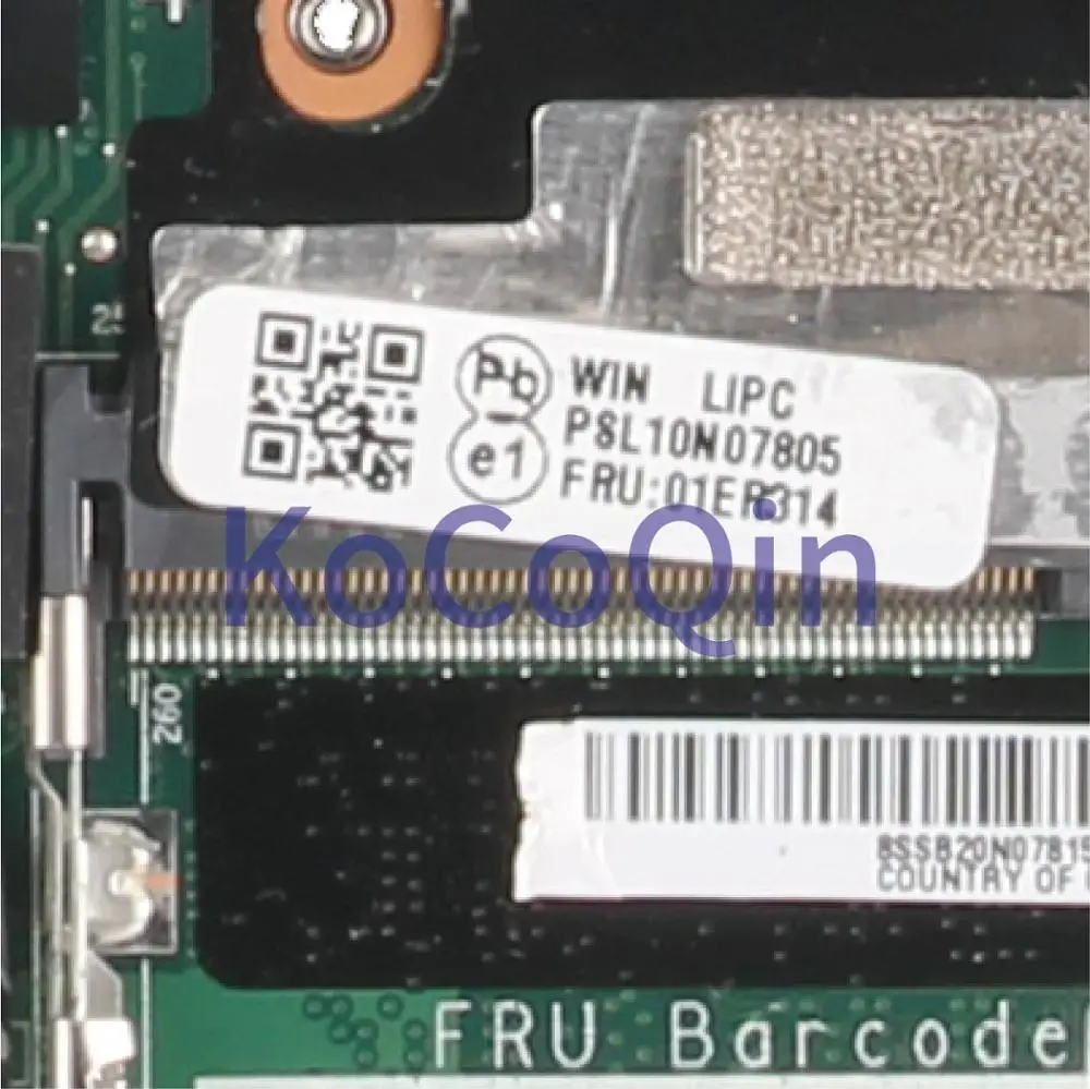 incredible  KoCoQin Laptop motherboard For LENOVO Thinkpad T470S SR2F1 I7-6600U Mainboard NM-B081 01ER314