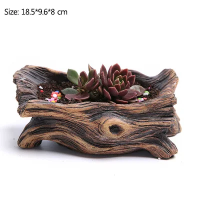 Brown 8 Strongwell китайский корень дерева цветочный горшок дерево пень цемент мясистая ручная работа цветочный горшок скандинавские украшения дома аксессуары подарок - Цвет: Brown 8