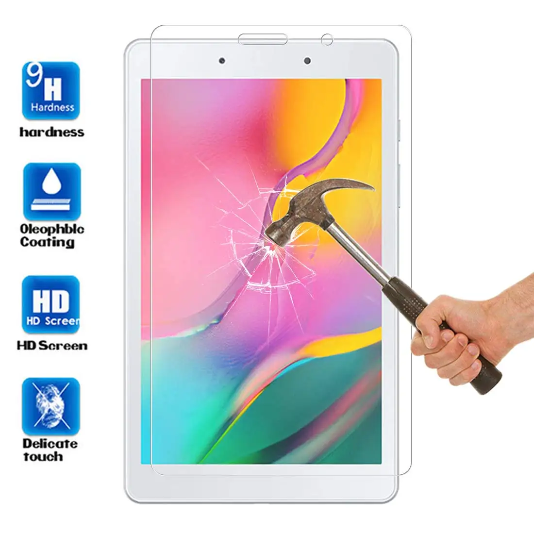 Only Tempered Glass Для Samsung Galaxy Tab 8,0 чехол для Samsung Galaxy Tab A 8,0 SM T290 T295 чехол для планшета Пудинг Мягкий Силиконовый ТПУ Защита - Цвет: Only Tempered Glass