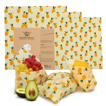 

Reusable Beeswax Cloth Wrap Food Fresh Bag Lid Cover Stretch Lid Jungle Party Bees Wax Wrap Plastic Wrap Kitchen Accessories
