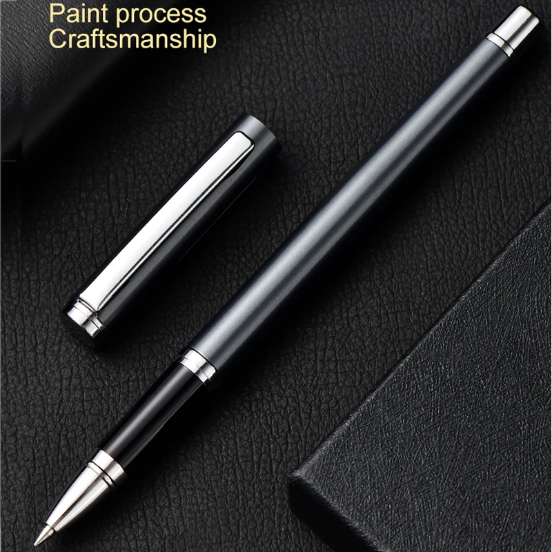 Deli Metal Sign Pen 0.5mm Gel Smooth Writing Pens Bullet Fine Tip Black Blue ink Refills Business Office School Gift 5