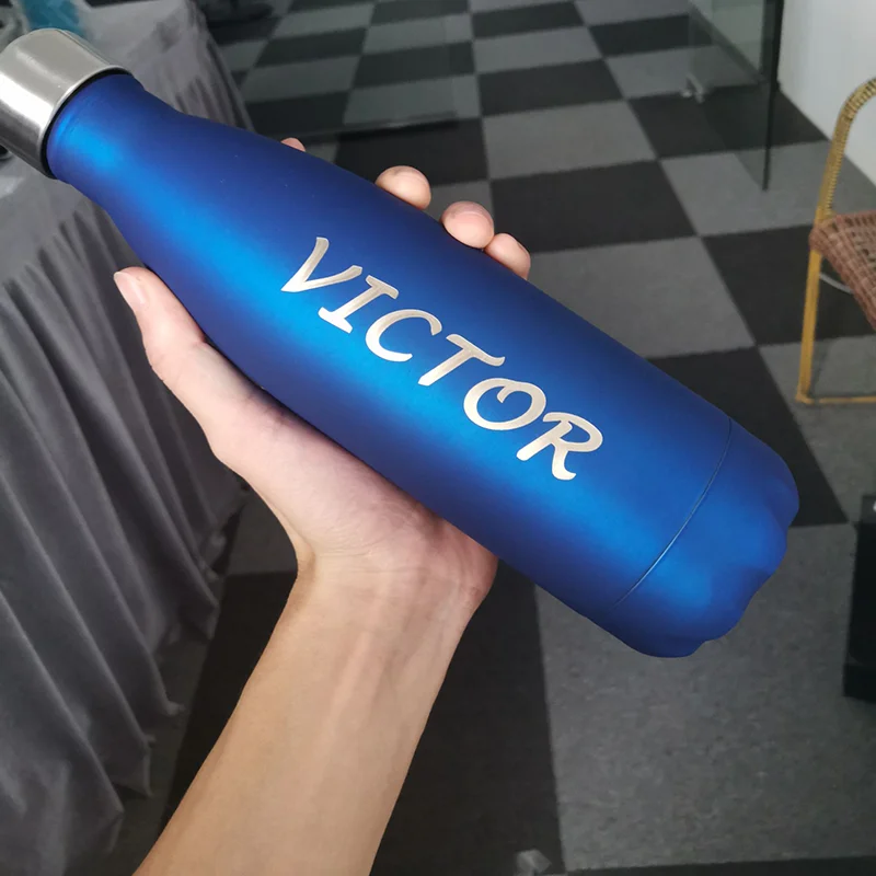 Логотип на заказ термос бутылка для воды с двойными стенками Изолированная вакуумная колба из нержавеющей стали чашка для спорта на открытом воздухе посуда для напитков