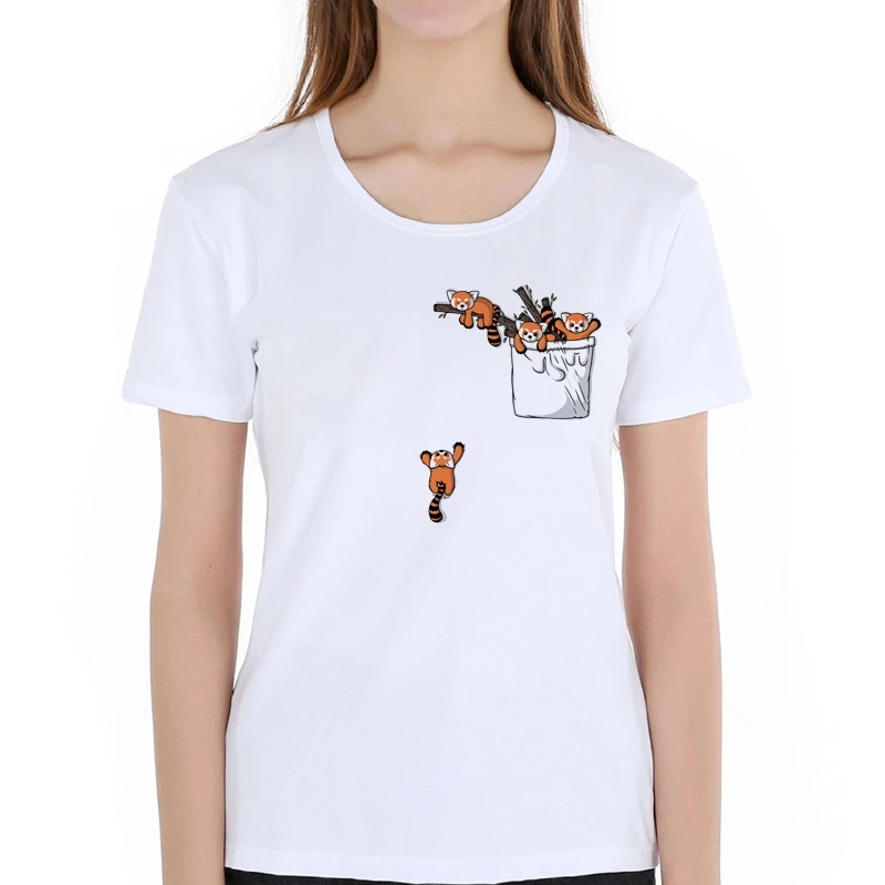 

Trendy Funny Cartoon animals T shirt Women Pocket Koala Bears sloth raccoon T-shirt Summer Tops Cool Tees Gifts Dropshipping