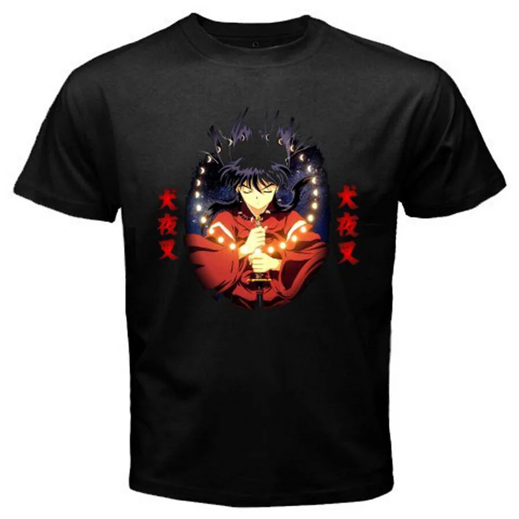 INUYASHA Аниме Манга Япония мультфильм Мужская Черная Футболка размер S M L XL 2XL 3XL футболка Забавный дизайн