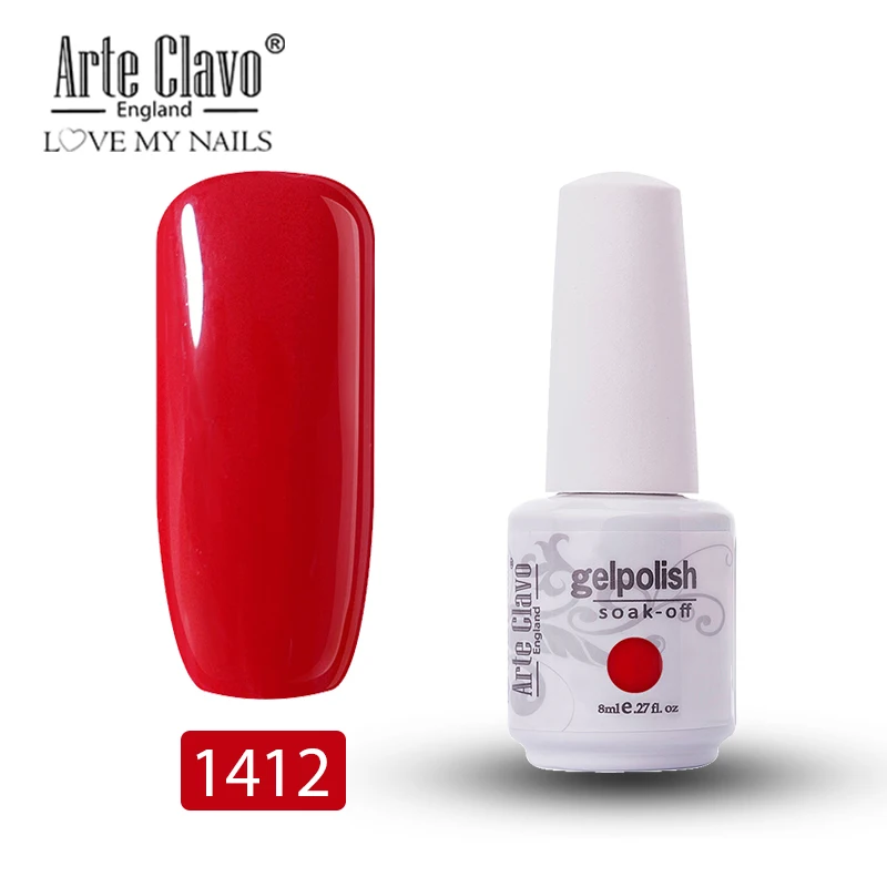 1412 Arte Clavo, 8 мл, зеленый цвет, Гель-лак для ногтей, лак для ногтей, блестящий гель, лак для ногтей, полуперманентный, УФ-Гель-лак, впитывающий - Цвет: 1412