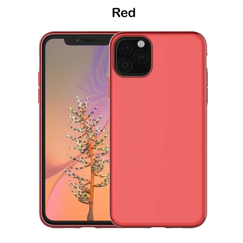 Красный Магнитный чехол для iPhone 11, мягкий матовый чехол вставка металлическая простыня, подходит для магнита, автомобильный держатель для телефона iPhone 11 Pro Max Shell - Цвет: Красный