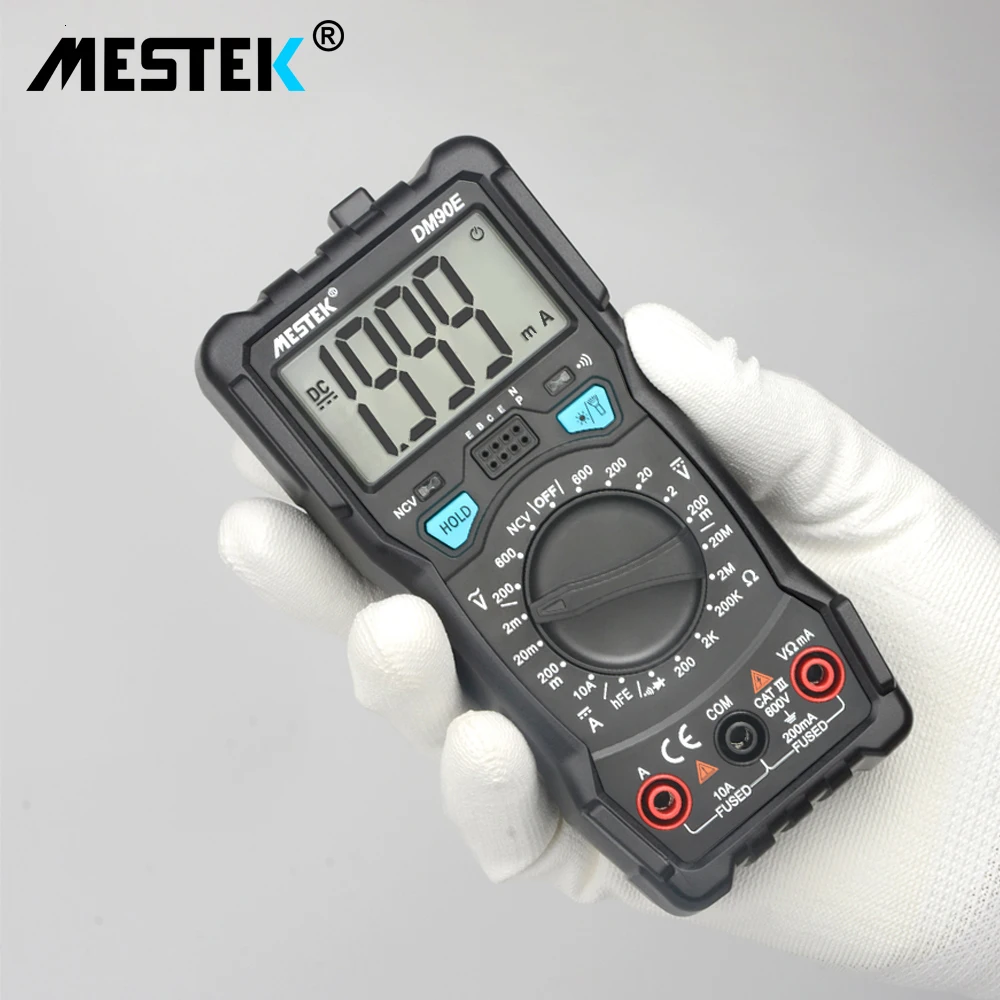 MESTEK DM90E мультиметр DC/AC Измеритель сопротивления тока NCV True RMS портативный цифровой мультиметр измерительный инструмент