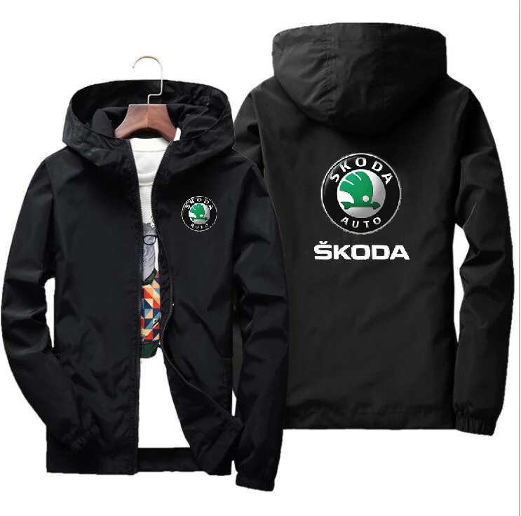 Мотоциклетная куртка, ветрозащитная куртка для Skoda с логотипом автомобиля, куртка для езды на мотоцикле, костюм с капюшоном, ветровка, толстовки, куртка на молнии для гонок
