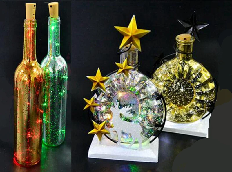 Яркая светодиодная гирлянда в виде бутылки вина 10 шт. 2 м 20 светодиодов|led lights for