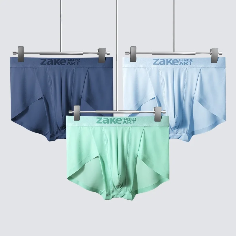 3-pack men's underwear silver ion antibacterial boxer shorts ice silk seamless mid-waist briefs youpin |